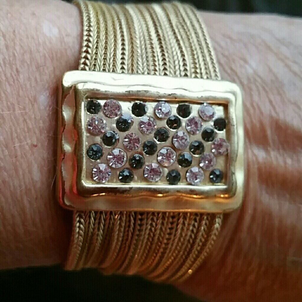 Traded !!!♡♡♡!!!GORGEOUS GOLD AND CRYSTALS BRACELET - Picture 5 of 6